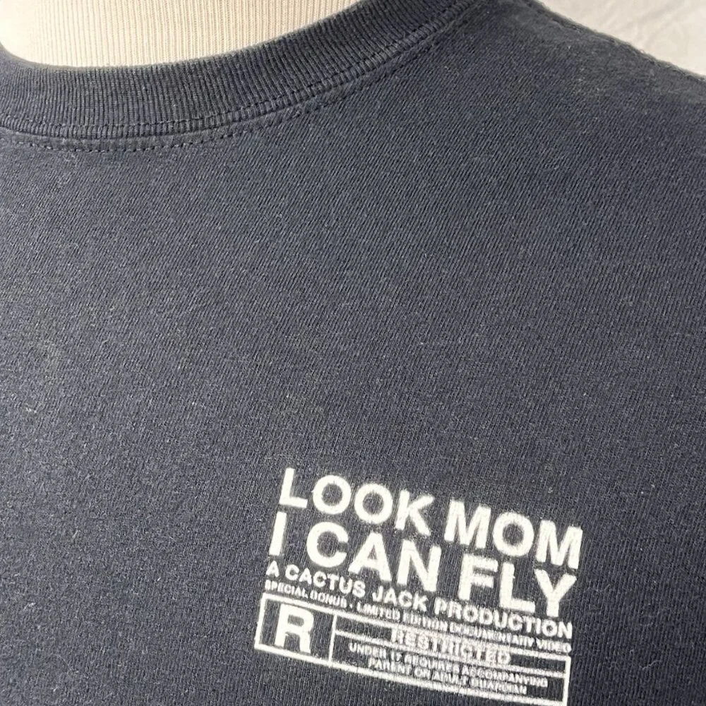 Travis Scott Look Mom I Can Fly Cactus Jack T Shirt Small Black - Picture 3 of 11
